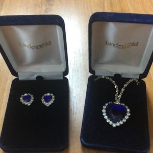 “Heart of the ocean” necklace and earrings set